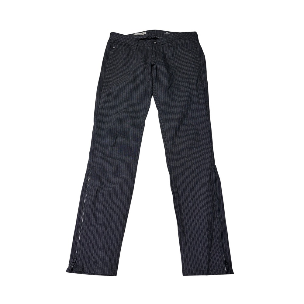 AG Adriano Goldschmied The Legging Ankle Zip Pinstripe Skinny 25R W28 L28 USA